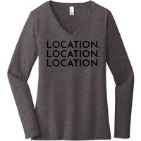 Black Location Location Location - Long Sleeve Women's T-Shirt