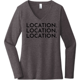 Black Location Location Location - Long Sleeve Women's T-Shirt