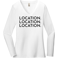 Black Location Location Location - Long Sleeve Women's T-Shirt